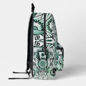 Sac À Dos Imprimé Design artistique tribal vert (Gauche)