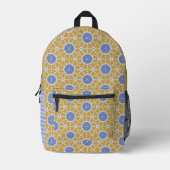 Sac À Dos Imprimé Design bleu et jaune (Recto)