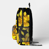 Sac À Dos Imprimé Design floral jaune doré (Droite)