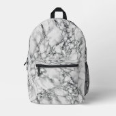 Sac à dos imprimé design Marbre blanc (Recto)