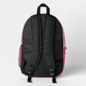 Sac À Dos Imprimé Design moderne en plaid rose avec nom (Verso)