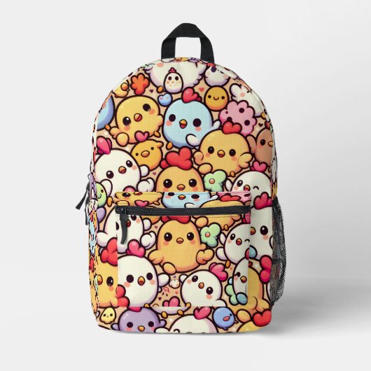 Sac À Dos Imprimé Design Motif de poulet de Chibi Cute (Recto)