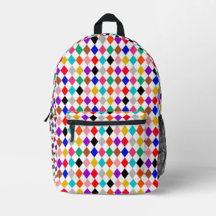 Sac À Dos Imprimé Design Motif multicolore Harlequin Diamonds