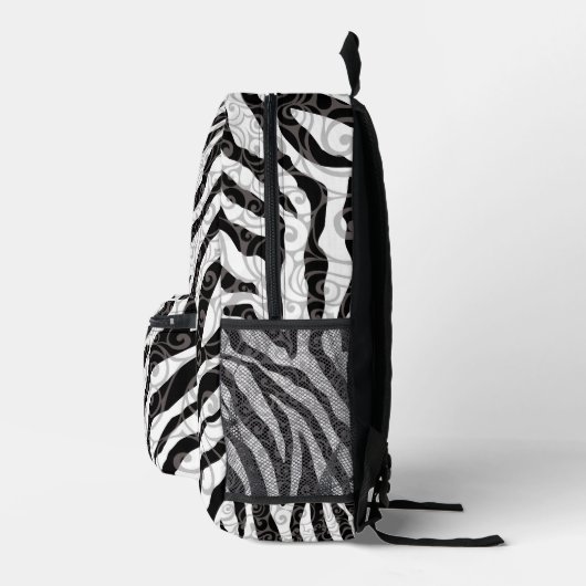 Sac À Dos Imprimé Design tourbillonnant Zebra (Droite)