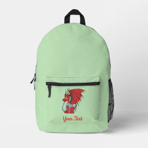 Sac À Dos Imprimé Dessin animé Dragon Rouge