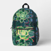 Sac À Dos Imprimé Dessin d'art de succulente verte (Recto)