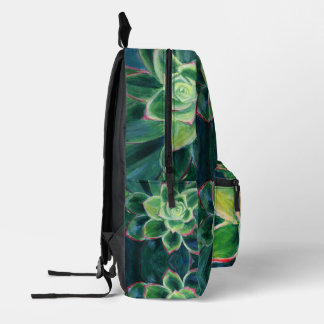 Sac À Dos Imprimé Dessin d'art de succulente verte