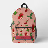 Sac À Dos Imprimé Dessin de Noël I Nom personnalisé (Recto)