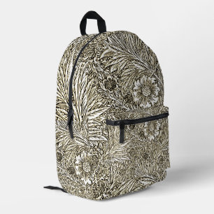Sac À Dos Imprimé Dessin floral complexe marron et blanc