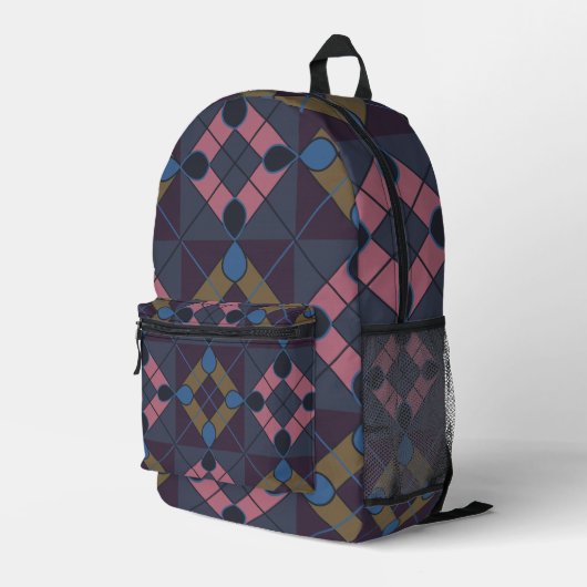 Sac À Dos Imprimé Diamant Géométrique Coloré (Coin arrière droit)