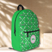 Sac À Dos Imprimé Diamant Rose Golf Flore Designs Monogramme