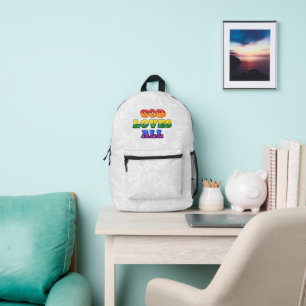 Sac À Dos Imprimé "Dieu aime tout le monde" Fierté chrétienne gay/LG