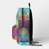 Sac À Dos Imprimé Digital Mandala bleu jaune et violet (Droite)