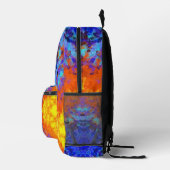 Sac À Dos Imprimé Digital Mandala bleu orange et jaune (Droite)