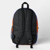 Sac À Dos Imprimé Digital Mandala bleu orange et jaune (Verso)