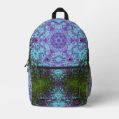 Sac À Dos Imprimé Digital Mandala Green Blue et violet (Recto)