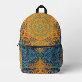 Sac À Dos Imprimé Digital Mandala jaune bleu et rouge (Recto)