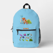 Sac À Dos Imprimé Dinosaur Reptiles Blue School Backpack 23 (Recto)