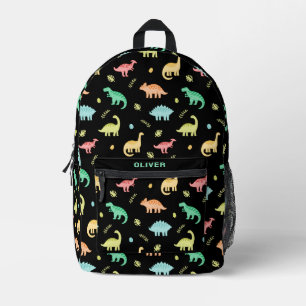 Sac À Dos Imprimé Dinosaure coloré personnalisé Motif Dino Noir