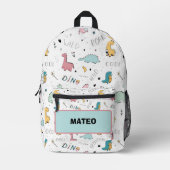 Sac À Dos Imprimé Dinosaure cool avec nom École (Recto)