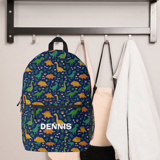 Sac À Dos Imprimé Dinosaure jungle bleu brun vert