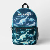 Sac À Dos Imprimé Dinosaure Turquoise Moderne Fun Fluorescent Imprim (Recto)