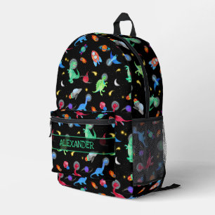 Sac À Dos Imprimé Dinosaures astronautes à l'aquarelle dans l'espace