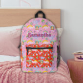 Sac À Dos Imprimé Dinosaures mignons et arcs-en-ciel