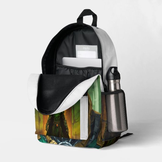 Sac à dos imprimé Doctor Doom - Gras & Supe élégan (Coin arrière droit (ouvert))