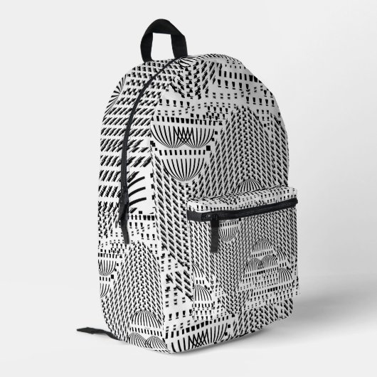 SAC À DOS IMPRIMÉ DÔMES NOIRS ET BLANCS (Coin arrière gauche)