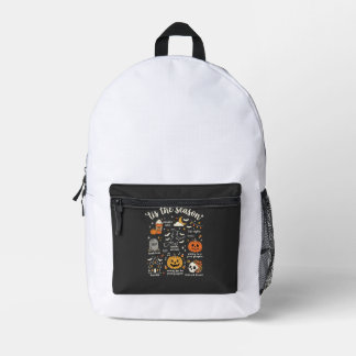 Sac À Dos Imprimé Doodle de Halloween C'est la saison design sorcièr