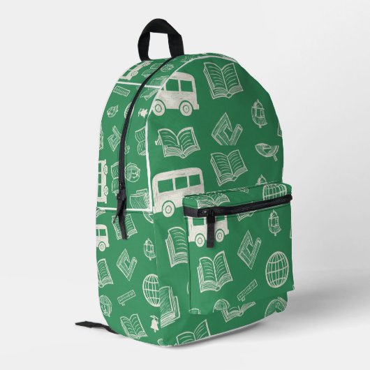 Sac À Dos Imprimé Doodle écolier vert (Coin arrière gauche)