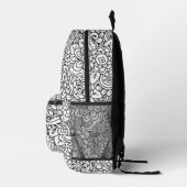 Sac À Dos Imprimé Doodle Floral Retro (Droite)
