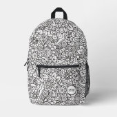 Sac À Dos Imprimé Doodle Floral Retro (Recto)