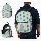 Sac À Dos Imprimé Doodles de Mandala turquoise moderne rose