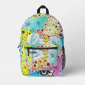 Sac À Dos Imprimé Doodles floraux géants Cool (Recto)