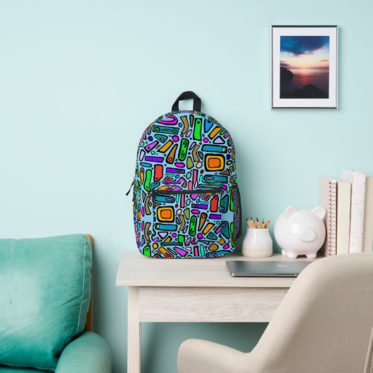 Sac À Dos Imprimé Doodles multicolores (Insitu)
