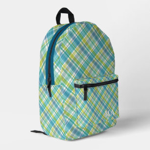 Sac À Dos Imprimé Doux Plaid Pastel bleu vert