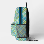 Sac À Dos Imprimé Doux Plaid Pastel bleu vert (Droite)