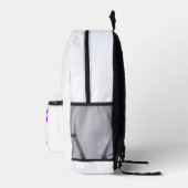 Sac À Dos Imprimé Dragon Violet Volant sur Fond Blanc (Droite)