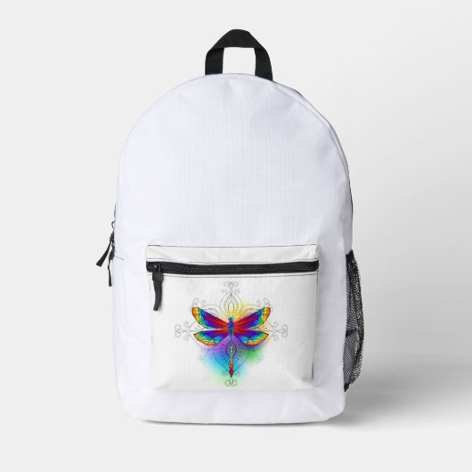 Sac À Dos Imprimé Dragonfly en arc-en-ciel (Recto)
