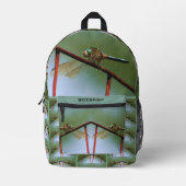 Sac À Dos Imprimé Dragonfly On Wire Fence Personnalisé (Recto)