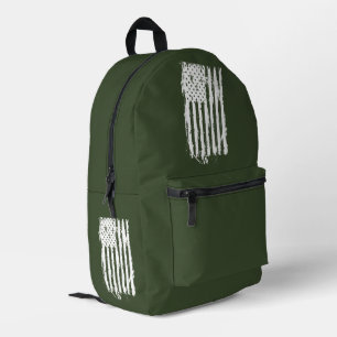Sac À Dos Imprimé Drapeau Américain en Blanc en détresse