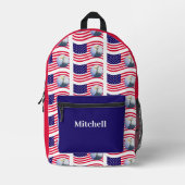 Sac À Dos Imprimé Drapeau américain et aigle (Recto)