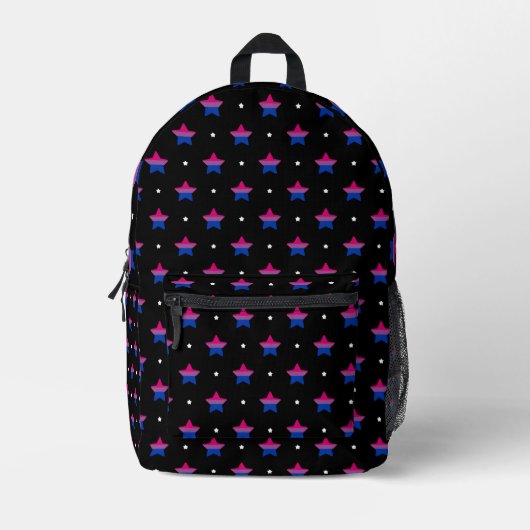 Sac À Dos Imprimé Drapeau Bisexual Pride Fleur Motif Bi Pride 2024 (Recto)