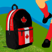 Sac À Dos Imprimé Drapeau canadien, Canada, noir patriote