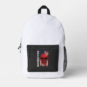 Sac À Dos Imprimé Drapeau crâne Halloween Vector Design_1