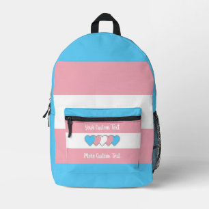 Sac À Dos Imprimé Drapeau de fierté transgenre avec texte