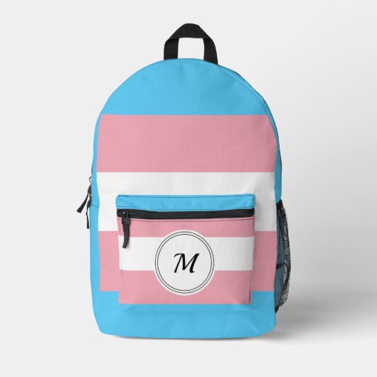 Sac À Dos Imprimé Drapeau de fierté transgenre avec une initiale per (Recto)