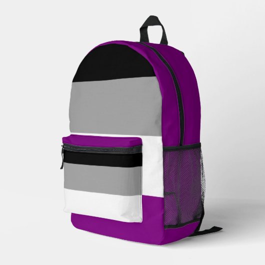 Sac À Dos Imprimé Drapeau de la fierté de l'asexualité (Coin arrière droit)
